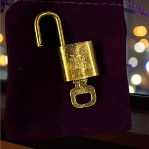 Louis Vuitton Gold tone Lock with Key No. 308